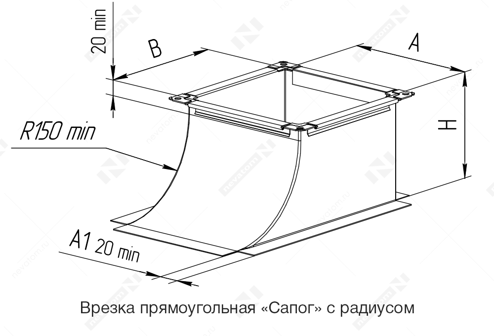 Врезки для прямоугольных и круглых воздуховодов