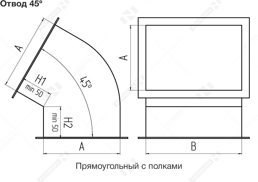Отводы для прямоугольных и круглых воздуховодов			