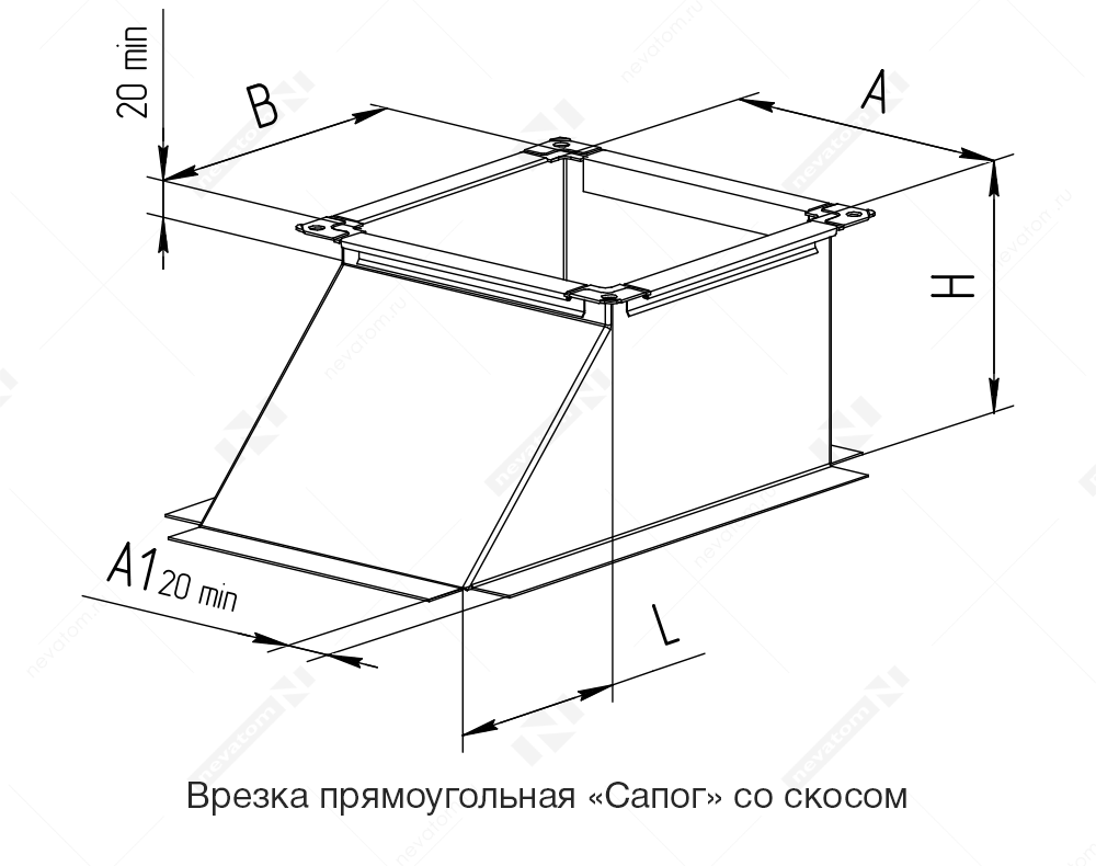 Врезки для прямоугольных и круглых воздуховодов